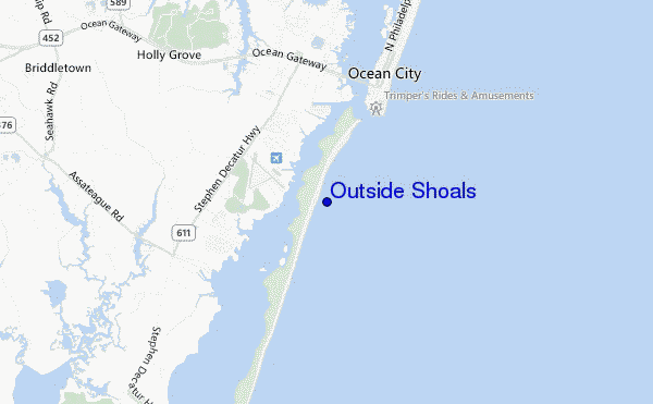 mappa di localizzazione di Outside Shoals