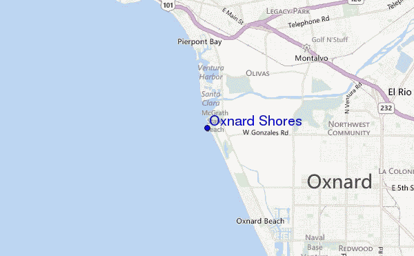 mappa di localizzazione di Oxnard Shores