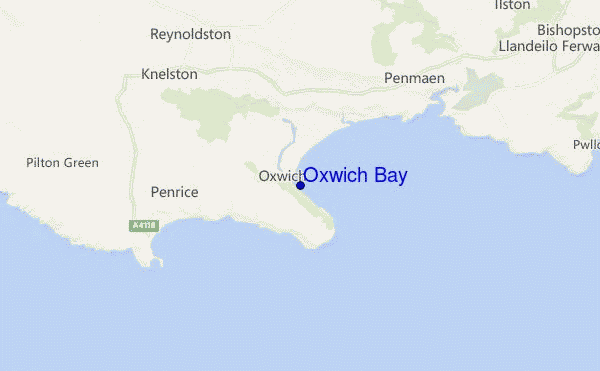 mappa di localizzazione di Oxwich Bay