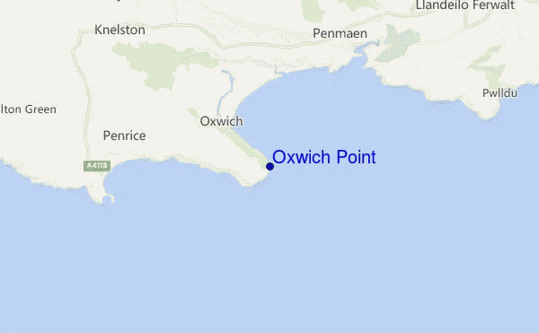 mappa di localizzazione di Oxwich Point