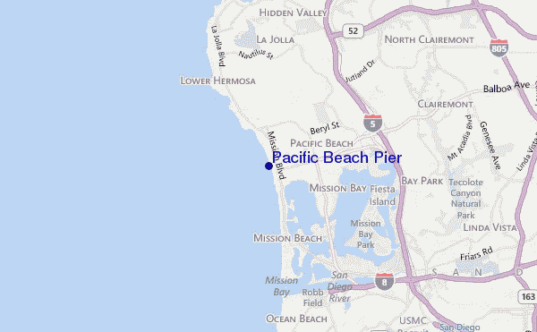 mappa di localizzazione di Pacific Beach Pier