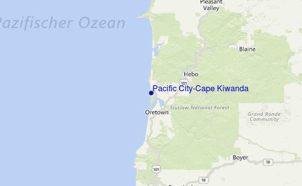 Pacific City/Cape Kiwanda Location Map