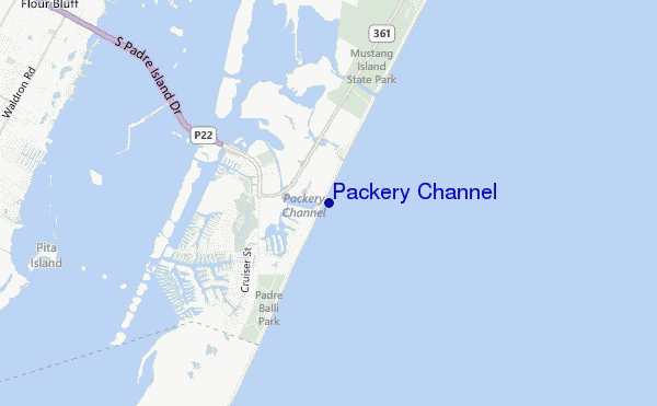 mappa di localizzazione di Packery Channel