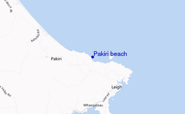 mappa di localizzazione di Pakiri beach