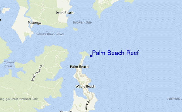 mappa di localizzazione di Palm Beach Reef