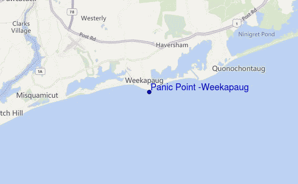 mappa di localizzazione di Panic Point (Weekapaug)