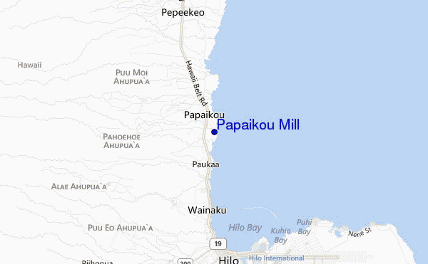 mappa di localizzazione di Papaikou Mill