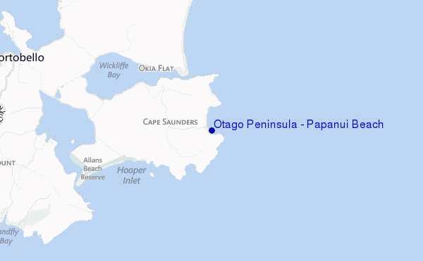 mappa di localizzazione di Otago Peninsula - Papanui Beach