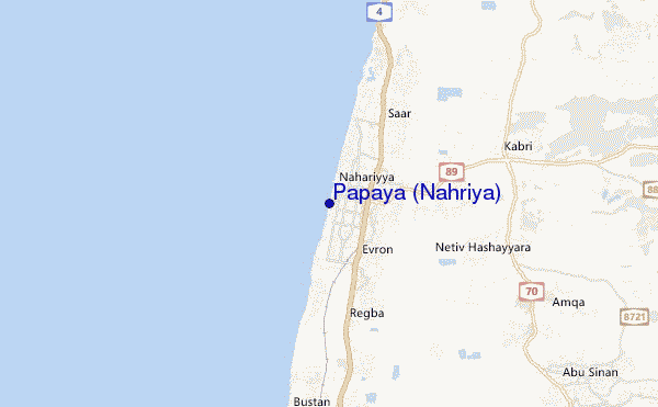 mappa di localizzazione di Papaya (Nahriya)