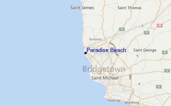 mappa di localizzazione di Paradise Beach