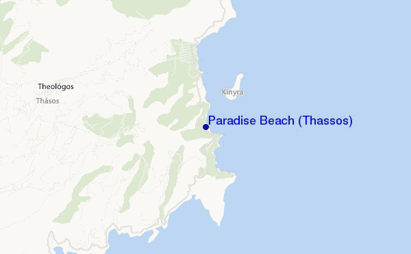 mappa di localizzazione di Paradise Beach (Thassos)