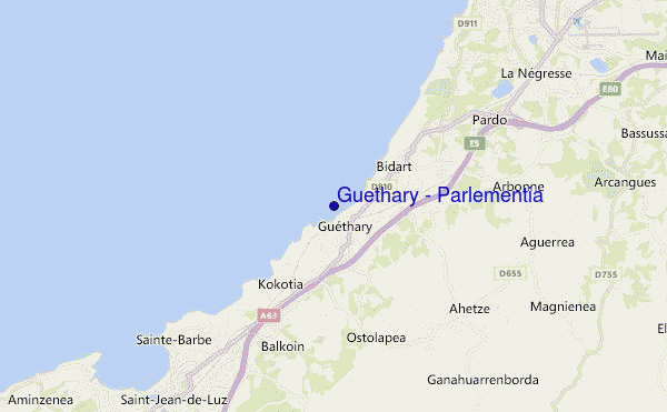 mappa di localizzazione di Guethary - Parlementia