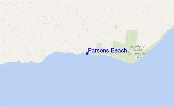 mappa di localizzazione di Parsons Beach