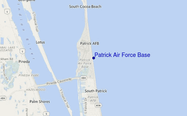 mappa di localizzazione di Patrick Air Force Base