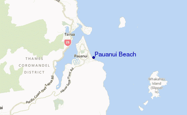 mappa di localizzazione di Pauanui Beach