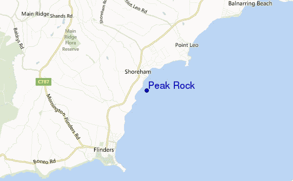 mappa di localizzazione di Peak Rock