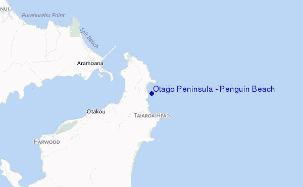 mappa di localizzazione di Otago Peninsula - Penguin Beach