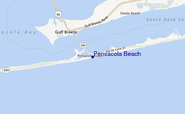 mappa di localizzazione di Pensacola Beach