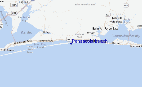 Pensacola beach Location Map