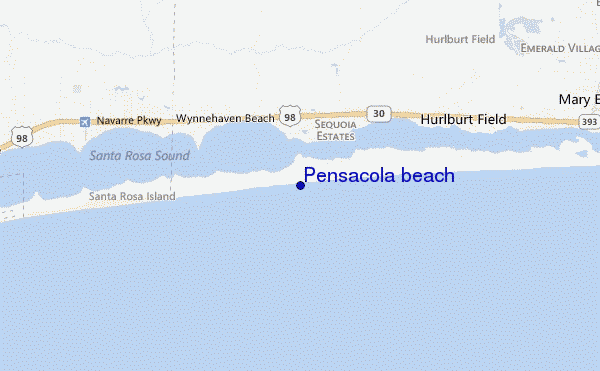 mappa di localizzazione di Pensacola beach