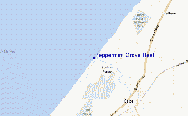 mappa di localizzazione di Peppermint Grove Reef