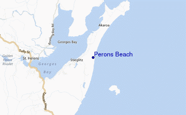 mappa di localizzazione di Perons Beach