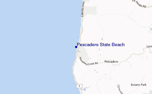 mappa di localizzazione di Pescadero State Beach