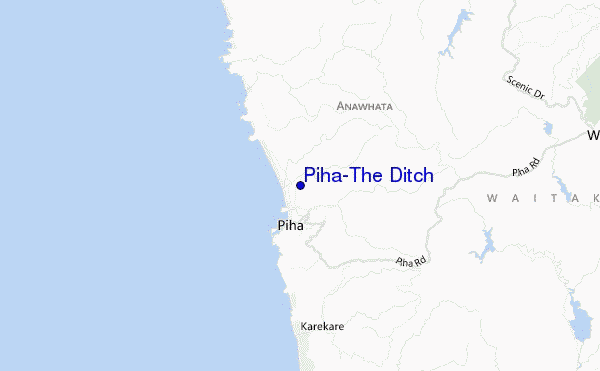 mappa di localizzazione di Piha-The Ditch