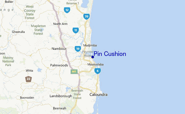 Pin Cushion Location Map