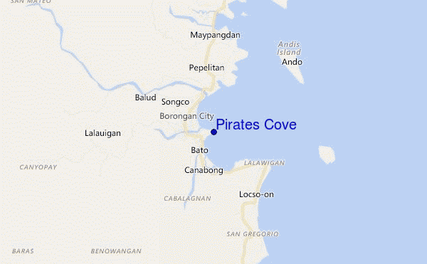 mappa di localizzazione di Pirates Cove