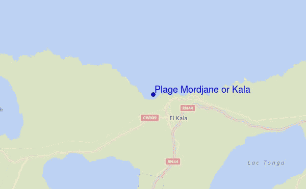 mappa di localizzazione di Plage Mordjane or Kala