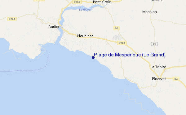 mappa di localizzazione di Plage de Mesperleuc (Le Grand)