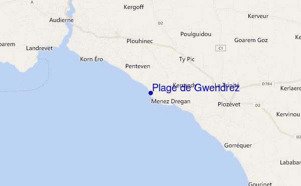 mappa di localizzazione di Plage de Gwendrez