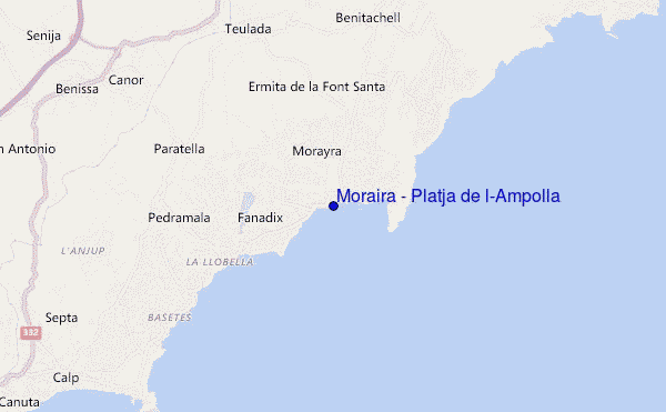 mappa di localizzazione di Moraira - Platja de l'Ampolla