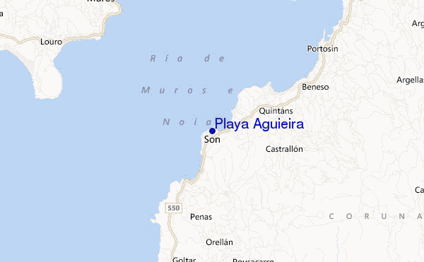 mappa di localizzazione di Playa Aguieira