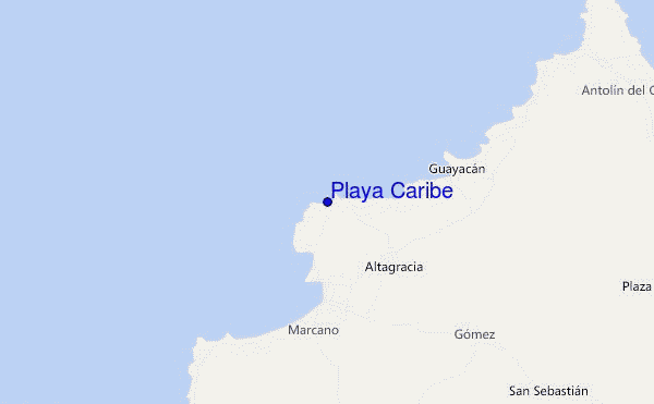 mappa di localizzazione di Playa Caribe