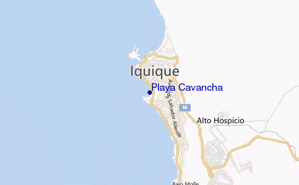 mappa di localizzazione di Playa Cavancha