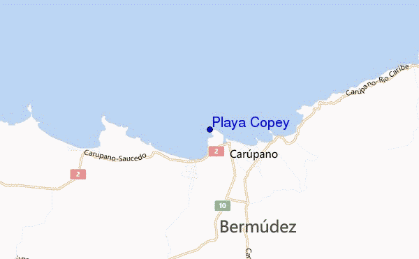 mappa di localizzazione di Playa Copey