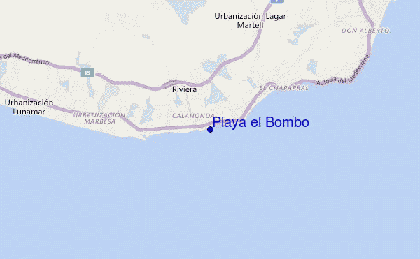 mappa di localizzazione di Playa el Bombo