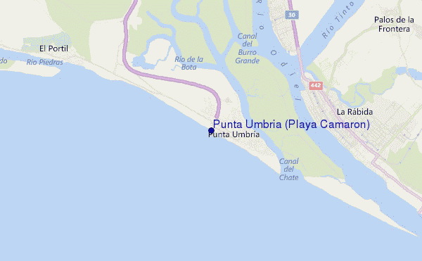 mappa di localizzazione di Punta Umbria (Playa Camarón)