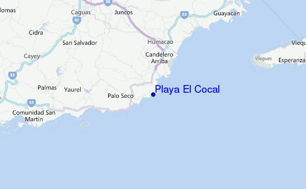 Playa El Cocal Location Map