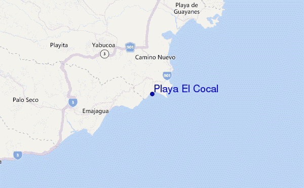 mappa di localizzazione di Playa El Cocal