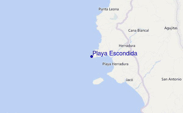 mappa di localizzazione di Playa Escondida