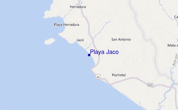 mappa di localizzazione di Playa Jaco