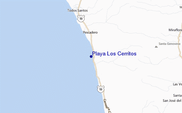 Playa Los Cerritos Location Map
