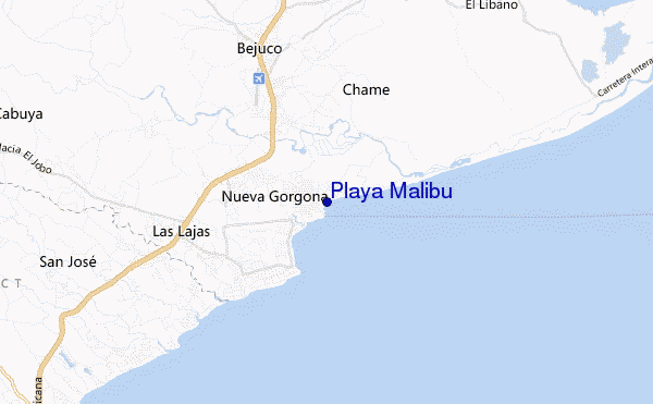 mappa di localizzazione di Playa Malibu
