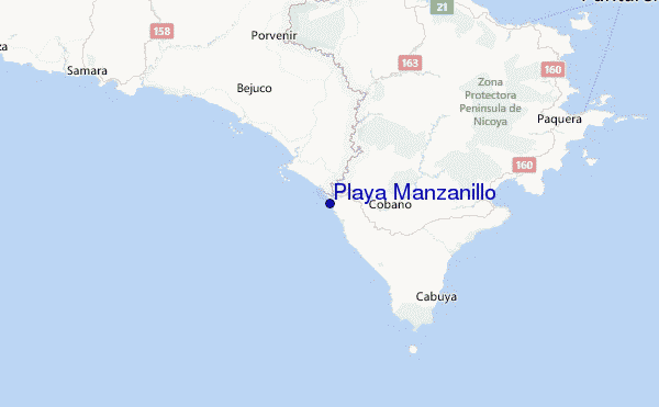 Playa Manzanillo Location Map