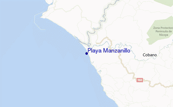 mappa di localizzazione di Playa Manzanillo