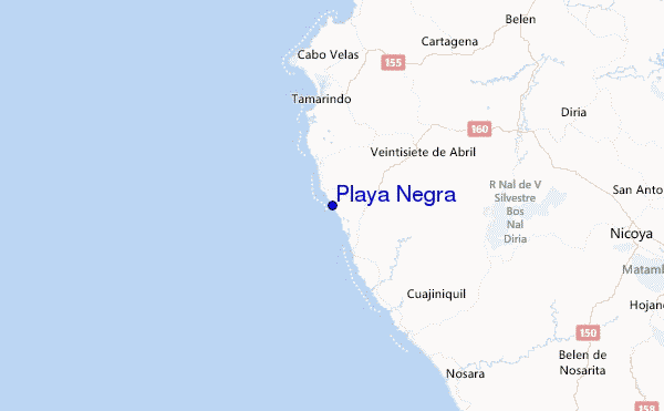 Playa Negra Location Map
