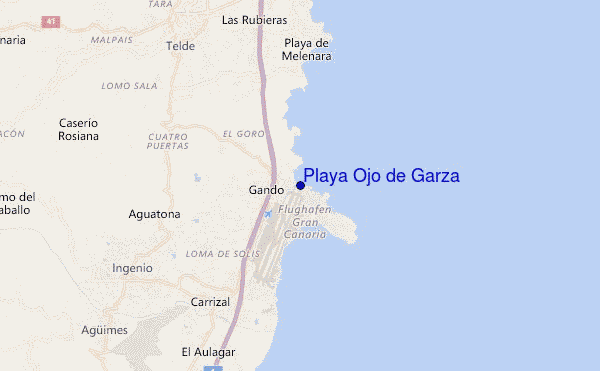 mappa di localizzazione di Playa Ojo de Garza